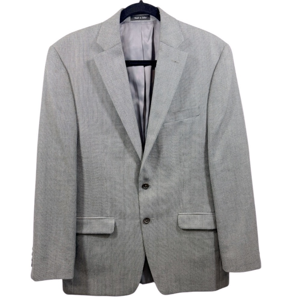 Lauren Ralph Lauren Men's 2 Button‎ Blazer Gray Houndstooth 40R